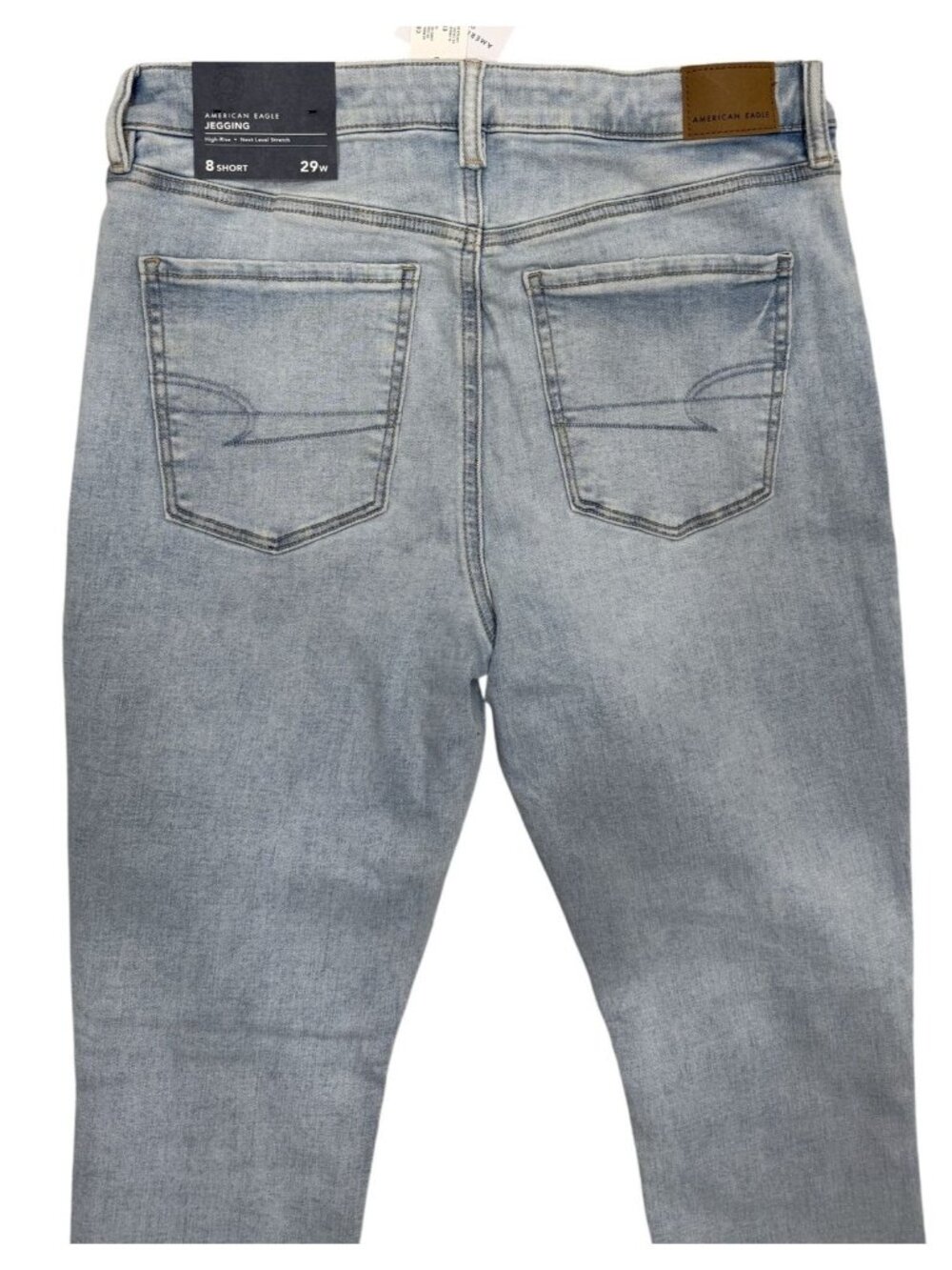 American Eagle Jeggings Womens Blue 8 SHORT Super High Rise Next Level Stretch - Picture 7 of 8
